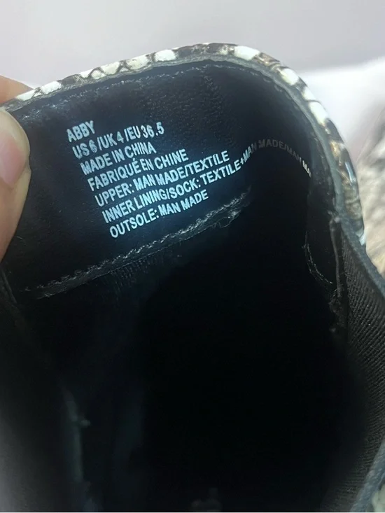 JustFab Snake-Print Chelsea Booties - Black & White - Picture 7 of 12